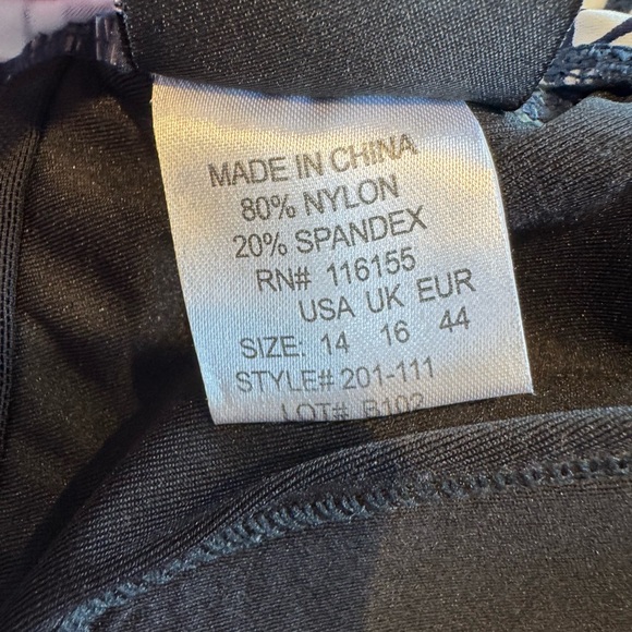 Shore Shapes Swimwear Swimsuit One Piece Swim Dress Size 14 Blue and White - Picture 4 of 14